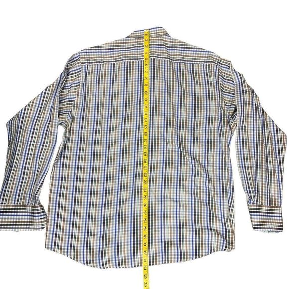 Luchiano Visconti Black Mens Button Down Shirt Sz 2XL Purple Blue Multicolor - Picture 4 of 5